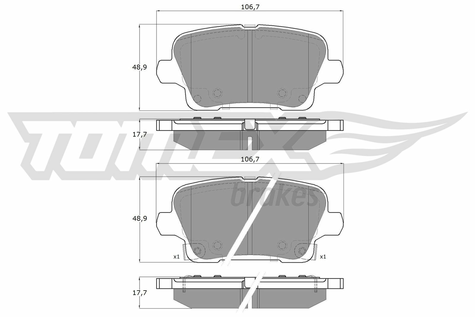 Sada brzdových platničiek kotúčovej brzdy TOMEX Brakes